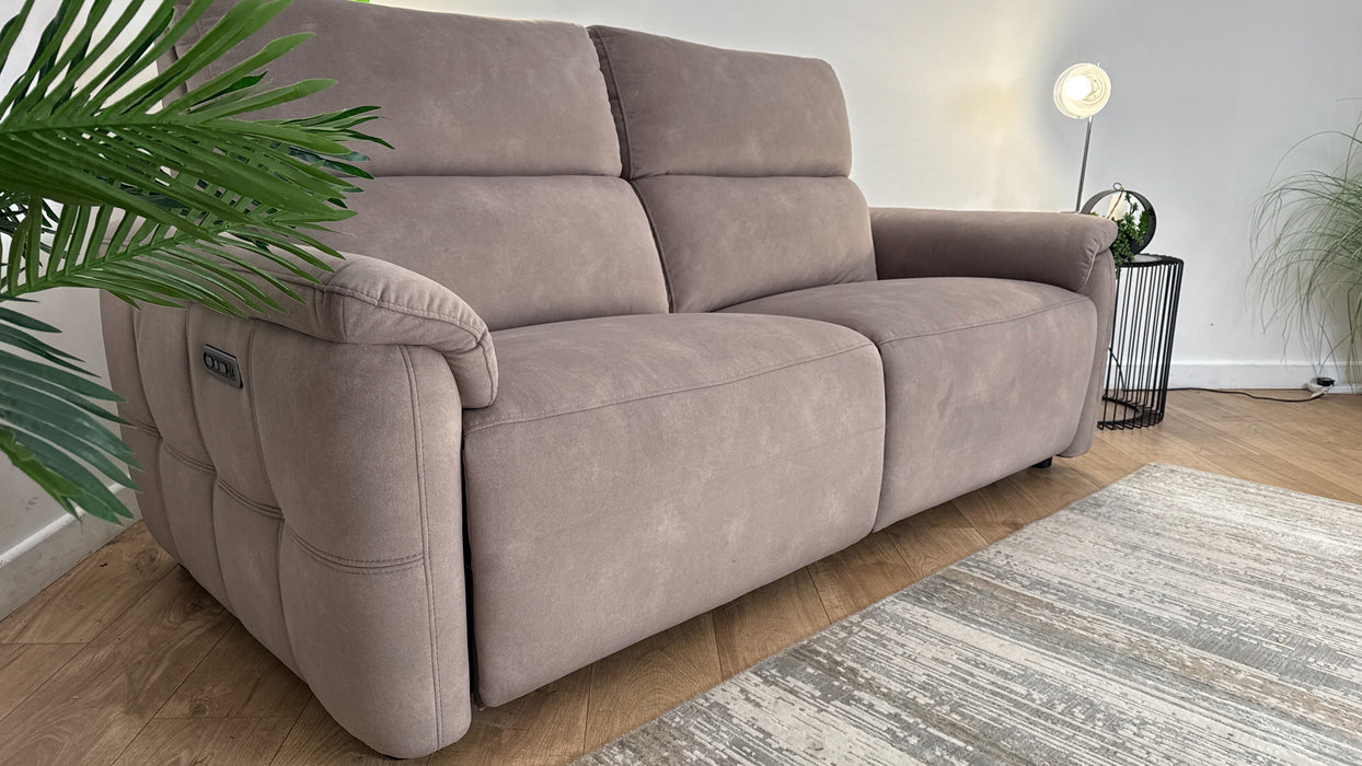 Sofology Ripley Fabric 2.5 Seater Power Recliner/Headrest in Lifestyle Flecked Nutmeg