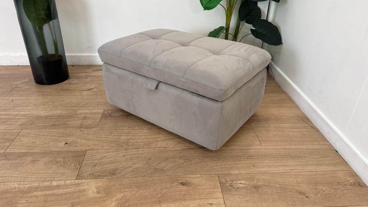 Sofology The Ripley Fabric Footstool in Lifestyle Nubuck Feel Light Grey