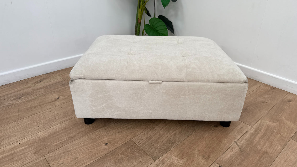 Sofology Ascot Fabric Storage Footstool in Soft Sherpa Natural