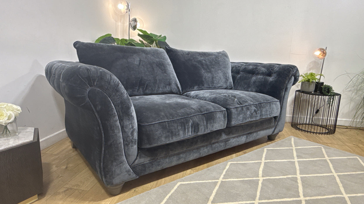 Sofology Highgrove Fabric 3 Seater Full Back Extra Flex Seats in Luxe Chenille Charcoal Mix