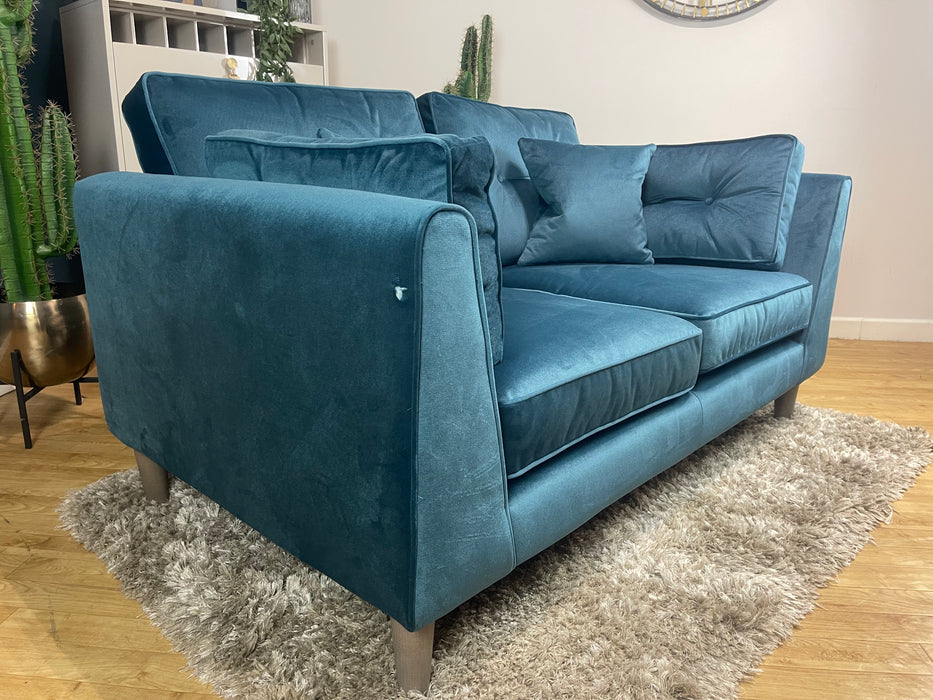 Cricket 2 Seater Velvet Teal Fabric All Over (WA2)