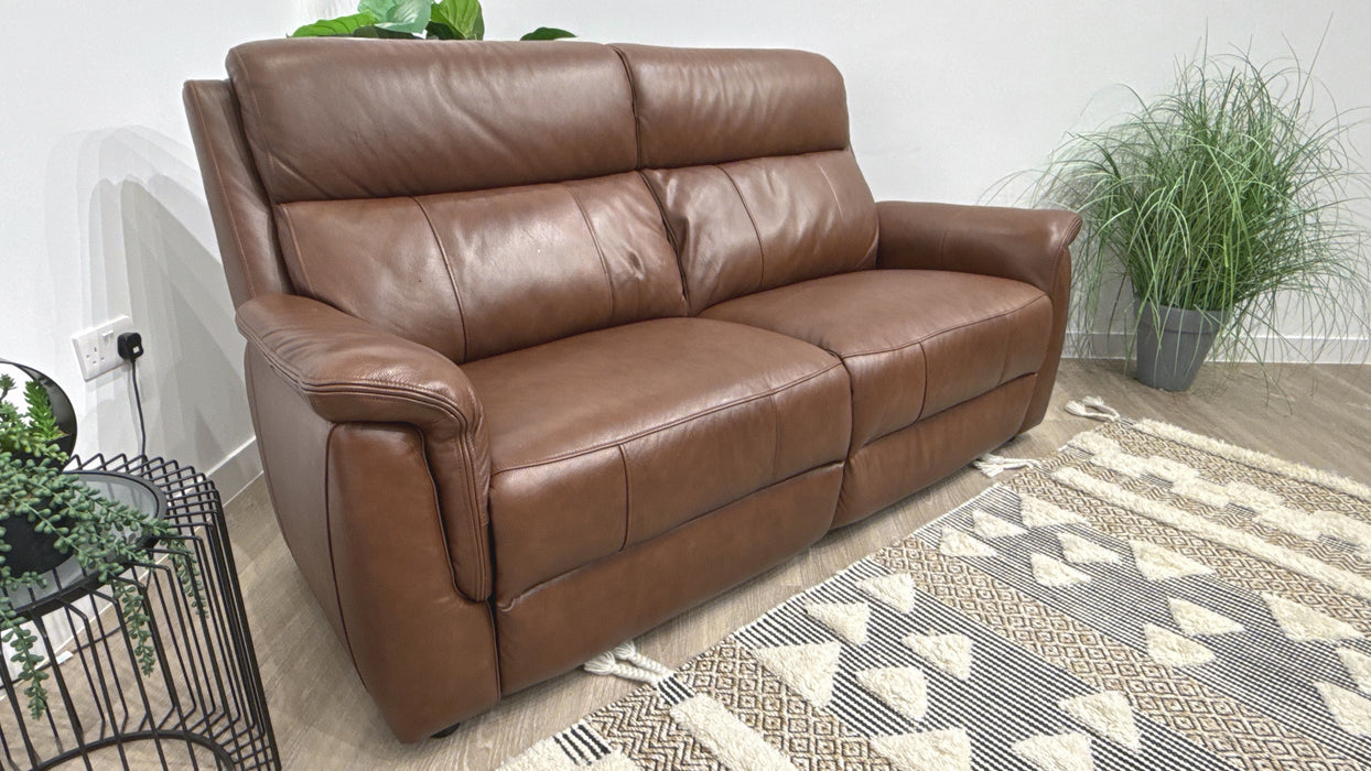 Sofology Bradie Leather 2.5 Seater in Trusty Embossed Chestnut