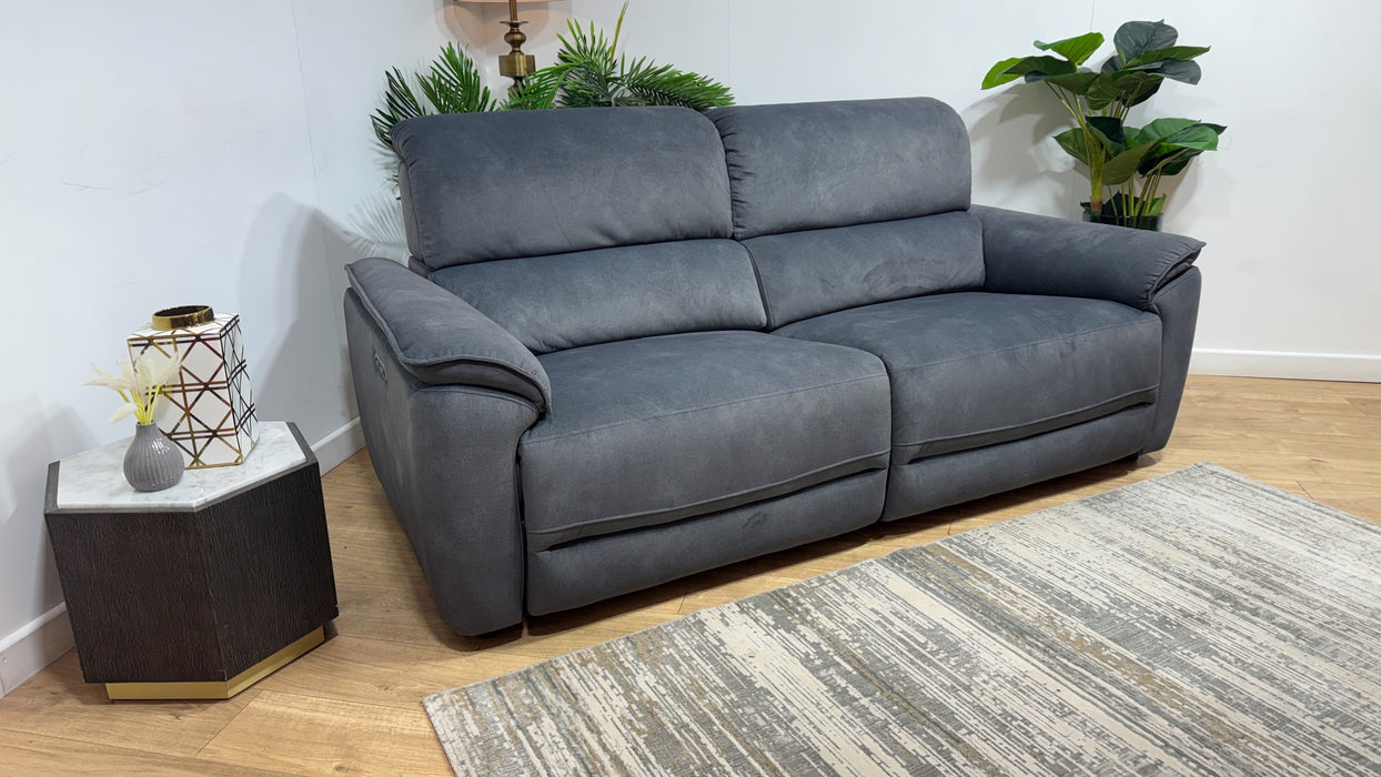 Sofology Hugo Fabric 2.5 Seater Power Recliner/Headrest in Lifestyle Flecked Charcoal