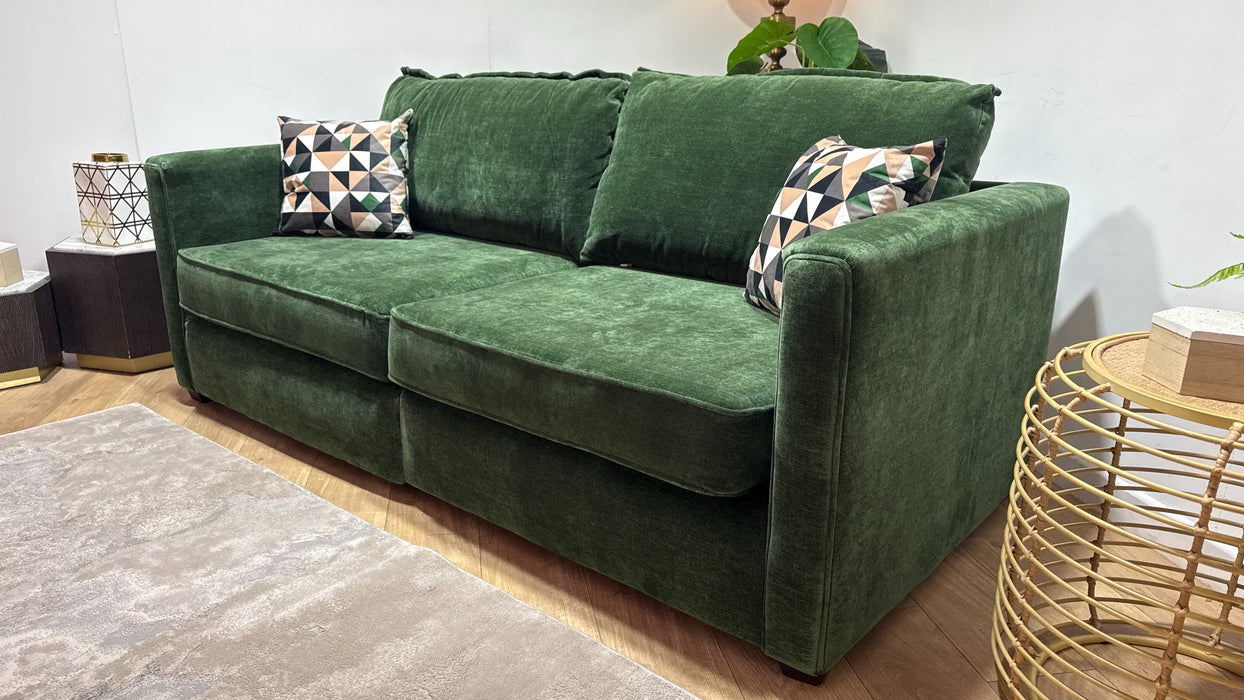 Sofology Piazza Fabric 4 Seater Split Full Back in Aston Chenille Moss/Vento Clay/Rico Olive Mix