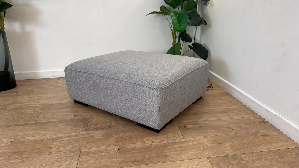 Sofology Russo Fabric Designer Footstool in Lustre Weave Zinc