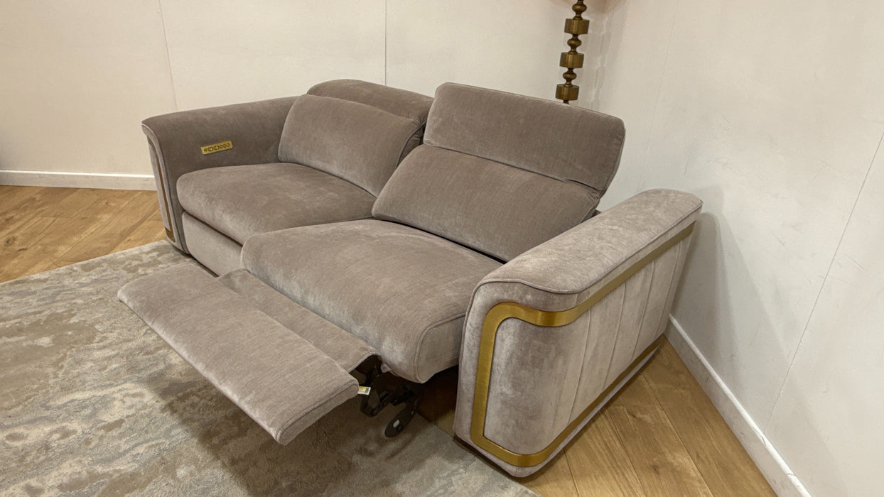 Sofology Plaza Fabric 2.5 Seater Power Recliner/Headrest in Relaxed Chenille Nutmeg