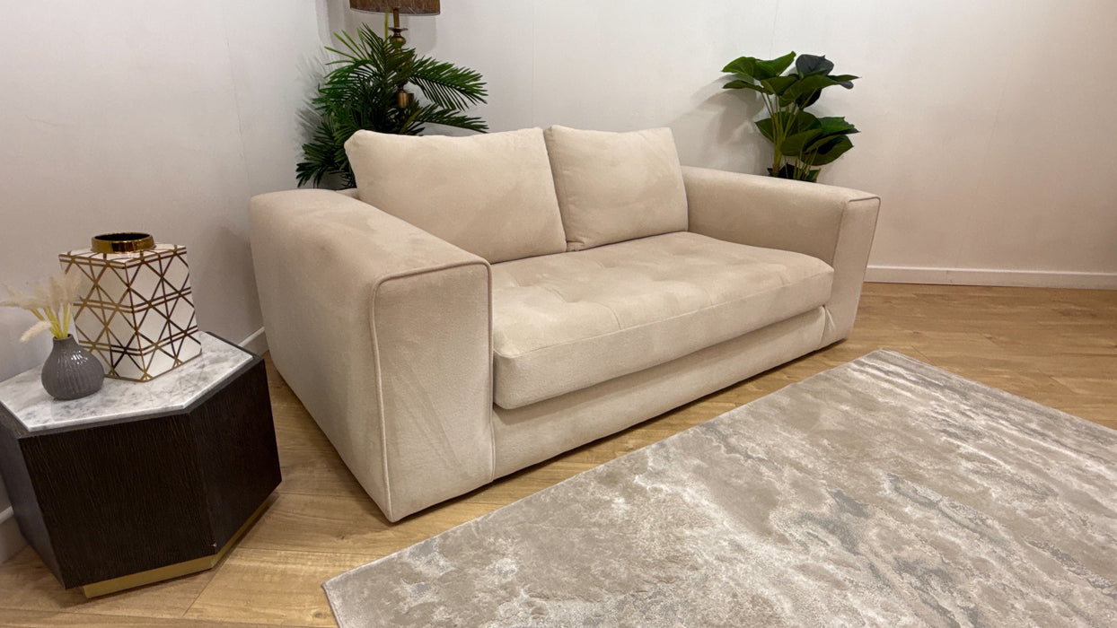 Sofology Ascot Fabric 3 Seater Bench Seat in Soft Sherpa Natural Mix