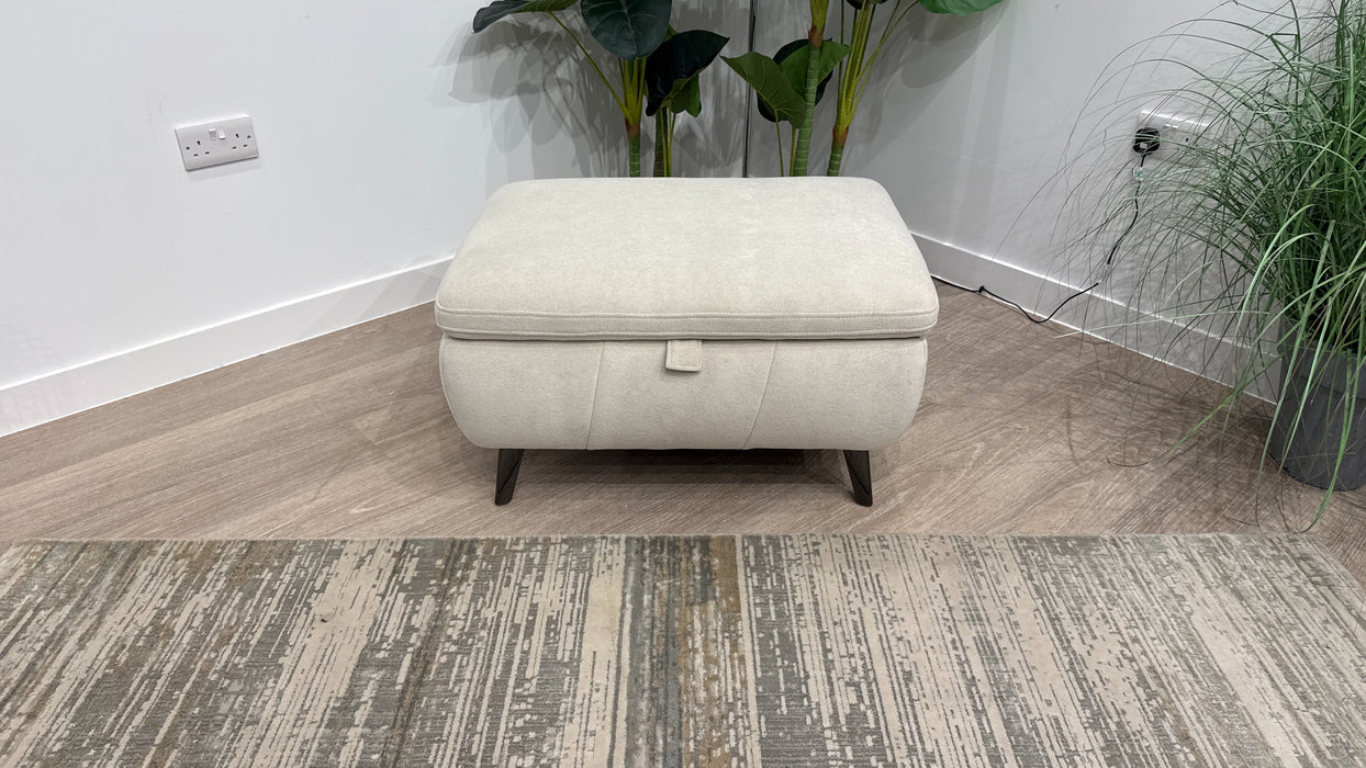 Sofology Arcadia Fabric Designer Storage Footstool in Soft-Sherpa Linen