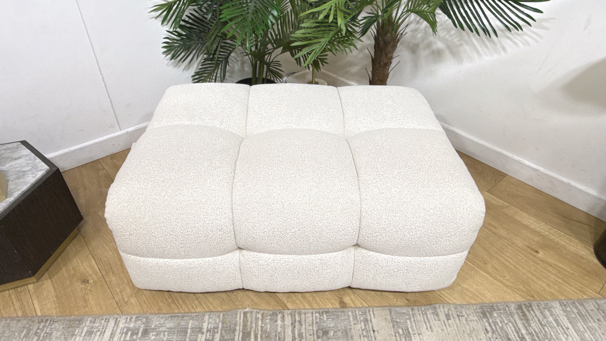 Sofology Lunar Fabric Designer Storage Footstool in Woven Boucle Linen
