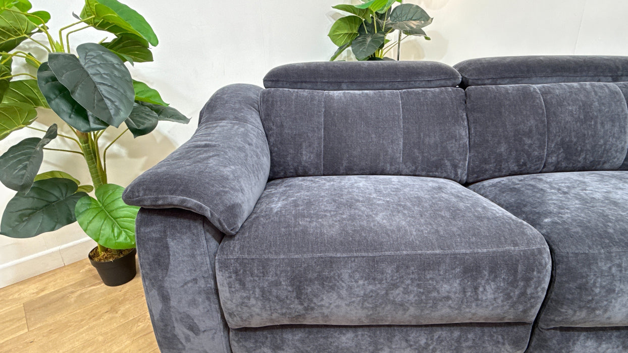 Sofology Carrera Fabric 2.5 Power Recliner/Headrest in Relaxed Chenille Ink