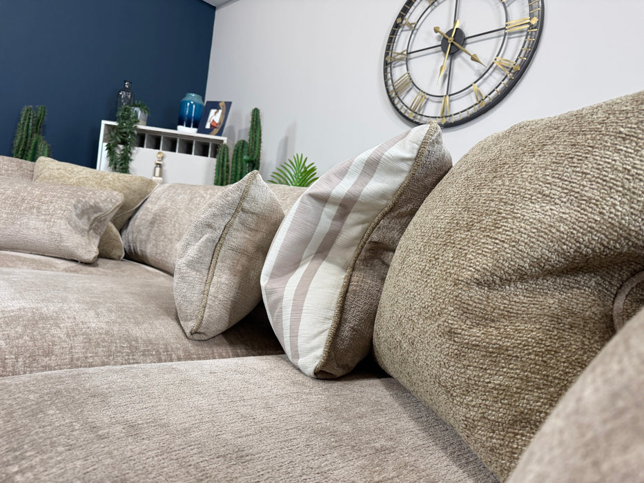 The Westwood Fabric 1 Seater Corner 3 Seater - Teddy Chenille Natural Mix (WA2)