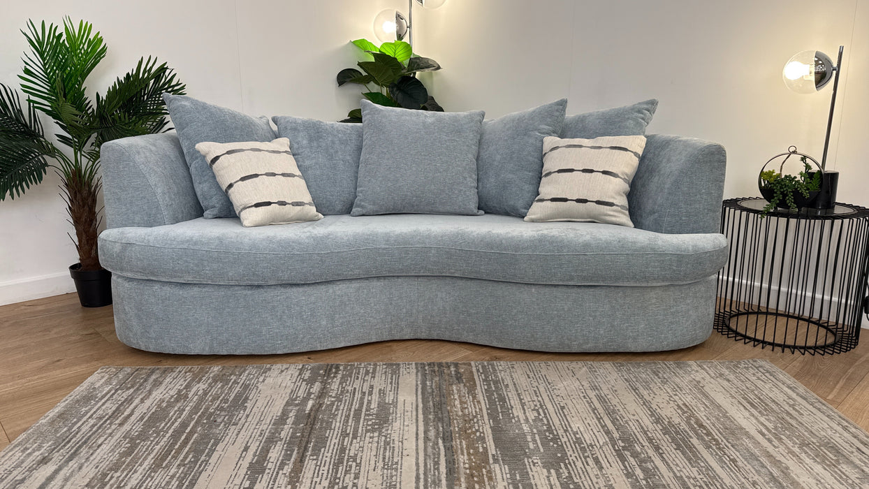 Sofology Chloe 4 Seater Fabric Sofa in Chenille Sky