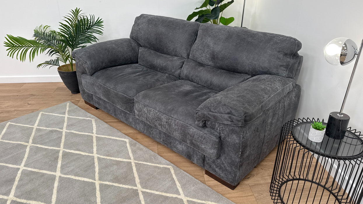 Santino 2 Seater Sofa - Leather - Utah Grey