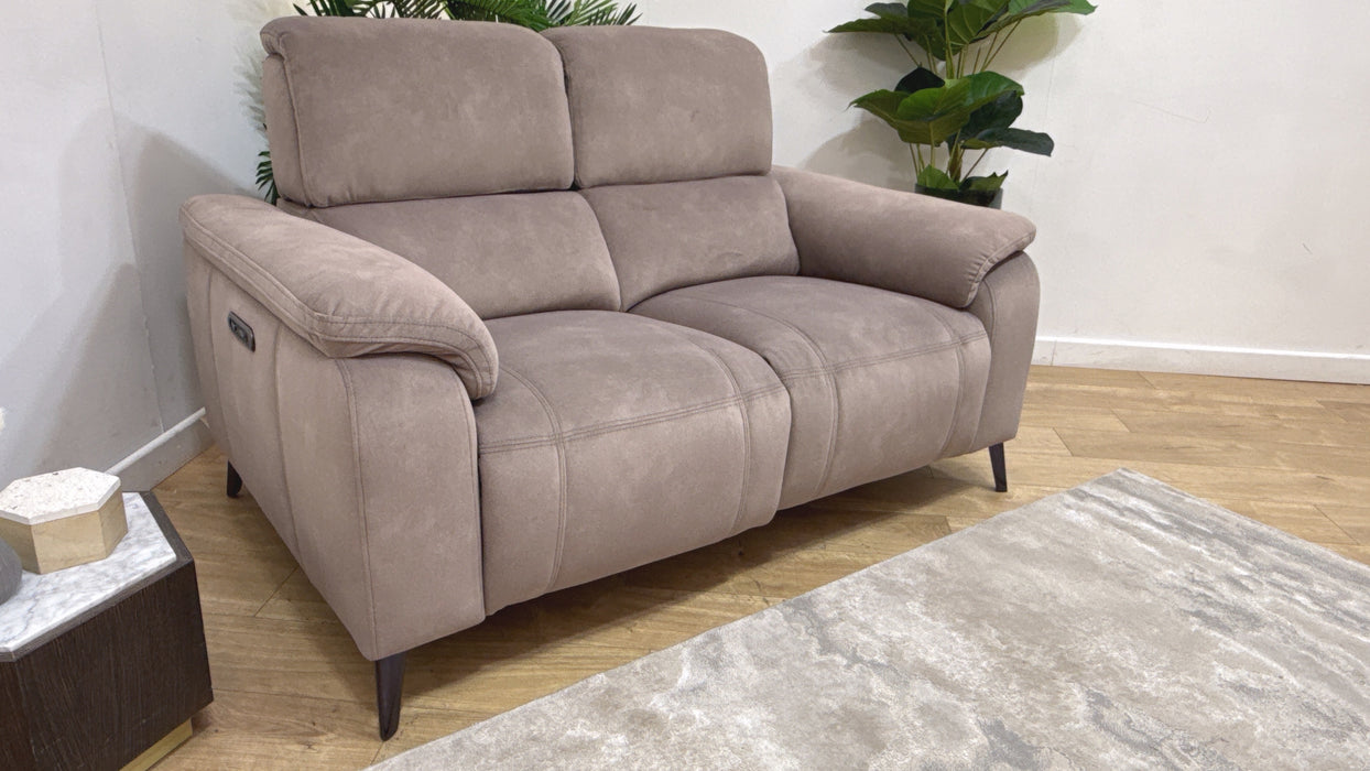 Sofology Bailey Fabric 2 Seater Power Recliner in Lifestyle Flecked Nutmeg