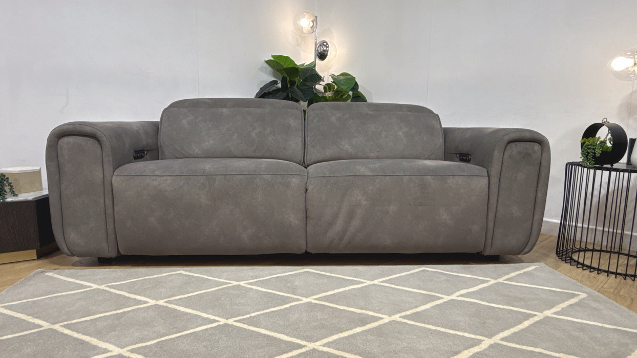 Sofology Premiere Fabric 2.5 Seater Power Recliner/Headrest Heated Seats in Lifestyle Flecked Mocha