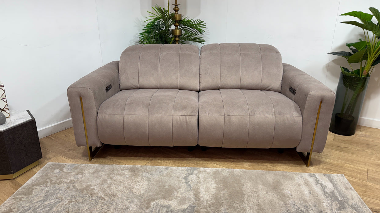 Sofology Paramount Fabric 2.5 Seater Power Recliner/Headrest in Lifestyle Flecked Nutmeg