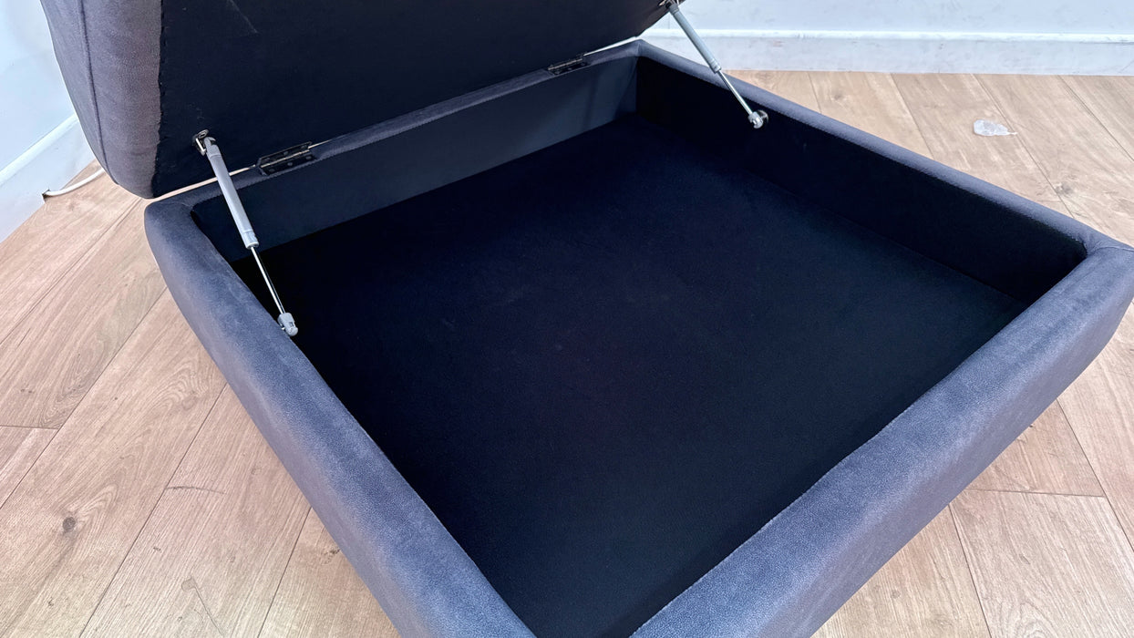 Sofology Portland Fabric Storage Footstool in Lifestyle Flecked Charcoal