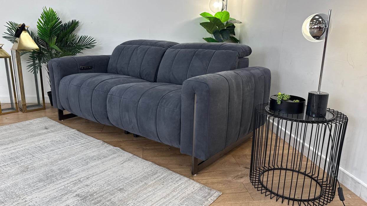 Sofology The Paramount 2.5 Seater Recliner Sofa in Lifestyle Nubuck Feel Fabric Charcoal