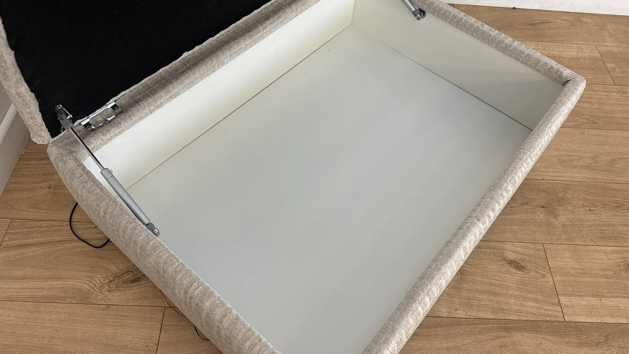 Sofology Ascot Fabric Storage Footstool in Textured Chenille Natural