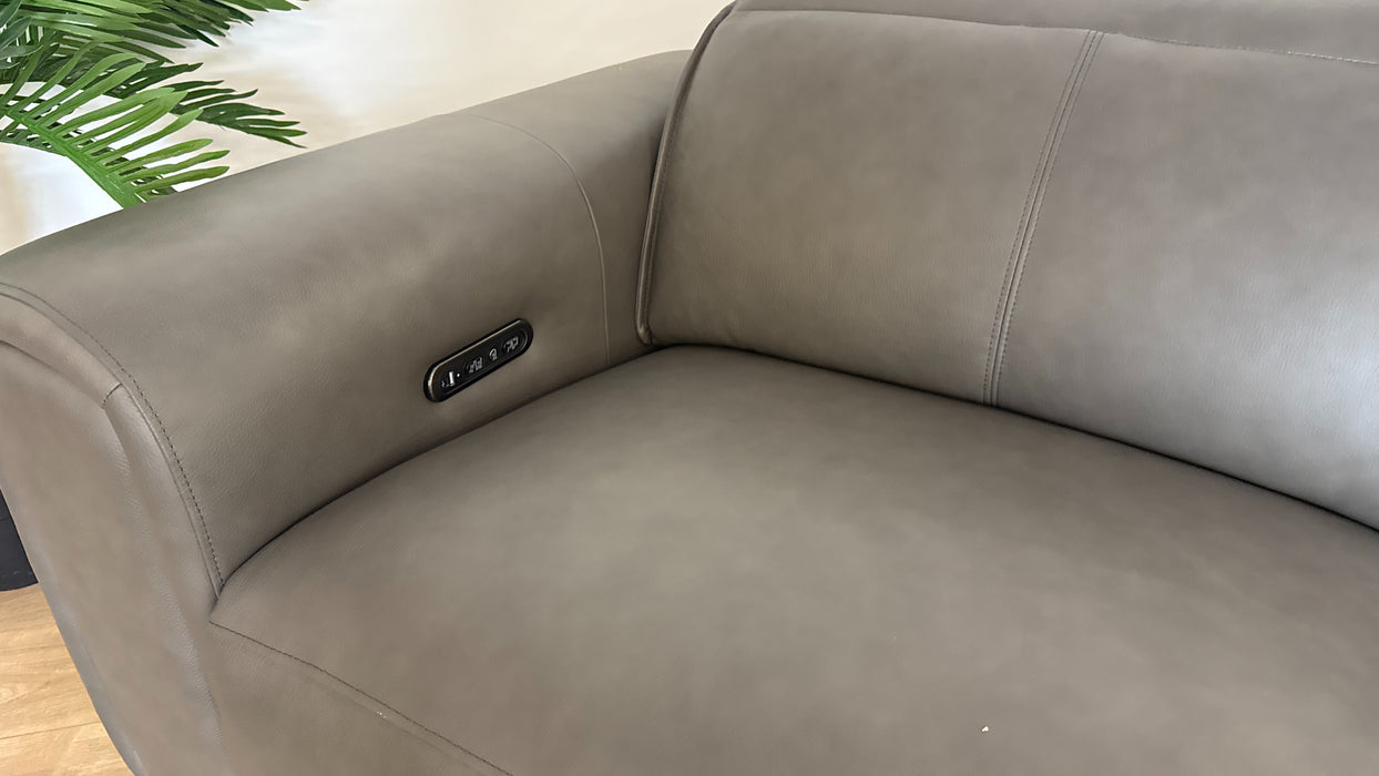 Sofology Premiere 4 Seater Recliner Leather Sofa in Trusty Embossed nGrey