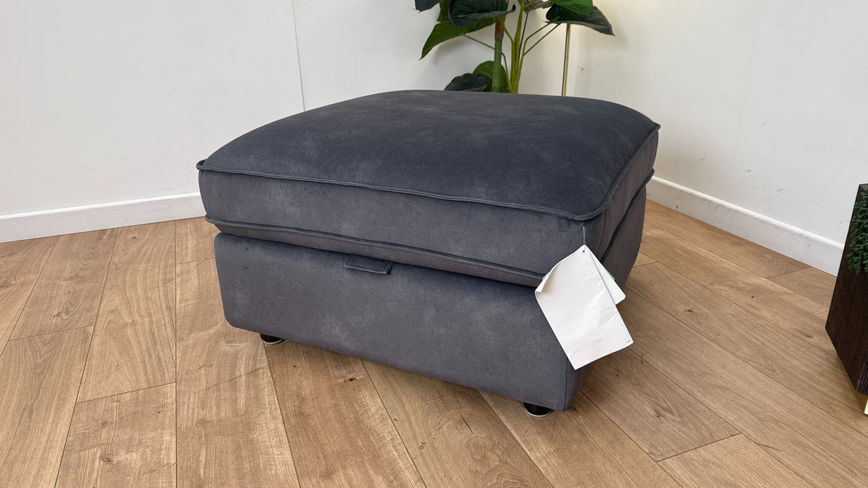 Sofology The Horizon Footstool in Lifestyle Flecked Fabric Charcoal