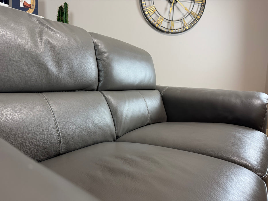 Illinois Leather 2 Seater - Trusty Soft Sheen Fossil Grey (WA2)