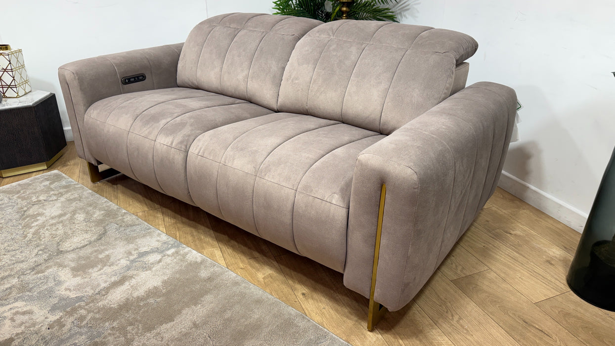 Sofology Paramount Fabric 2.5 Seater Power Recliner/Headrest in Lifestyle Flecked Nutmeg