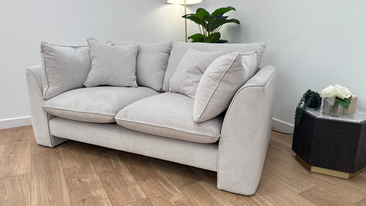 Sofology The Ziggy 2 Seater Sofa in Texture Chenille Ecru Fabric allover