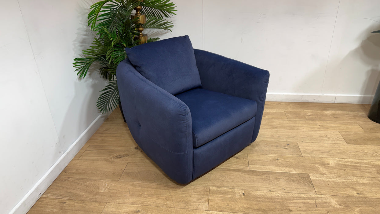 Sofology Marvella Fabric Swivel Chair in Lifestyle Flecked Navy