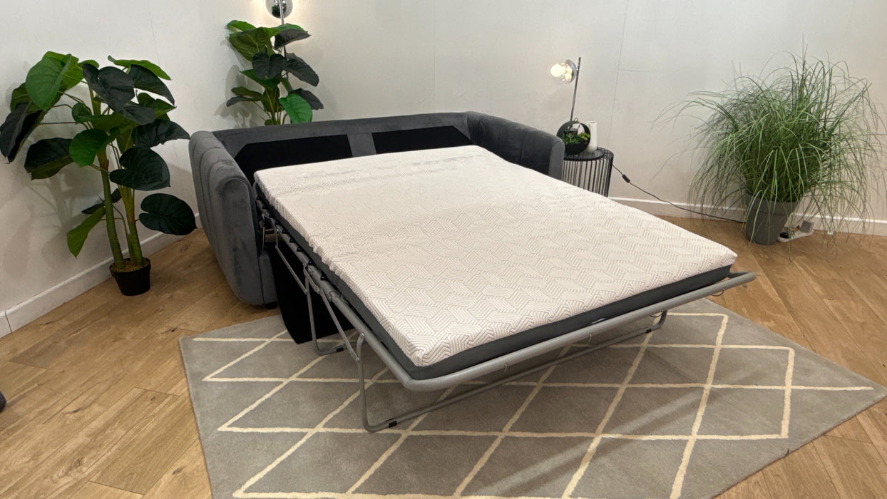 Sofology Islington Fabric 3 Seater Hybrid Pocket Sofa Bed in Sleek Grey