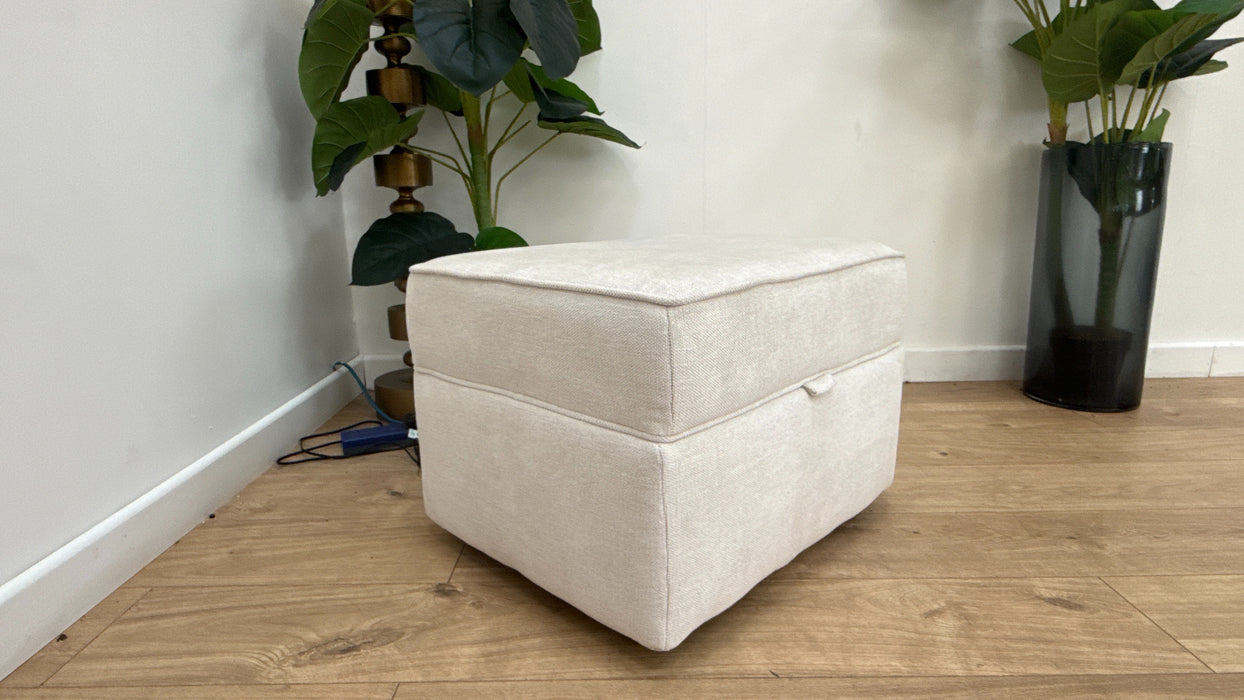 Sofology The Mayfair Fabric Storage Footstool in Linen Look Chenille Mist