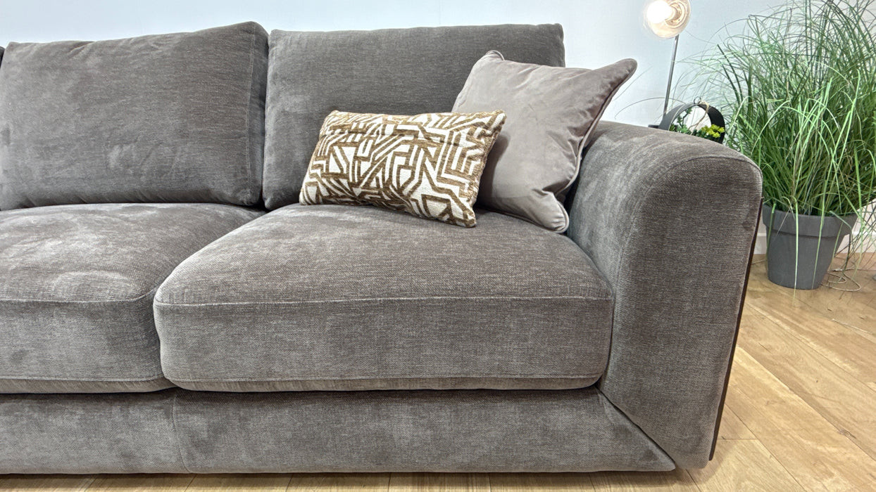 Sofology Rowen Fabric 4 Corner 3 in Luxury Deep Pile Chenille Mole