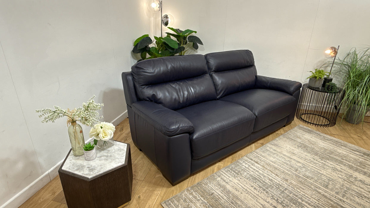 DFS Tristan Leather 3 Seater in Blue