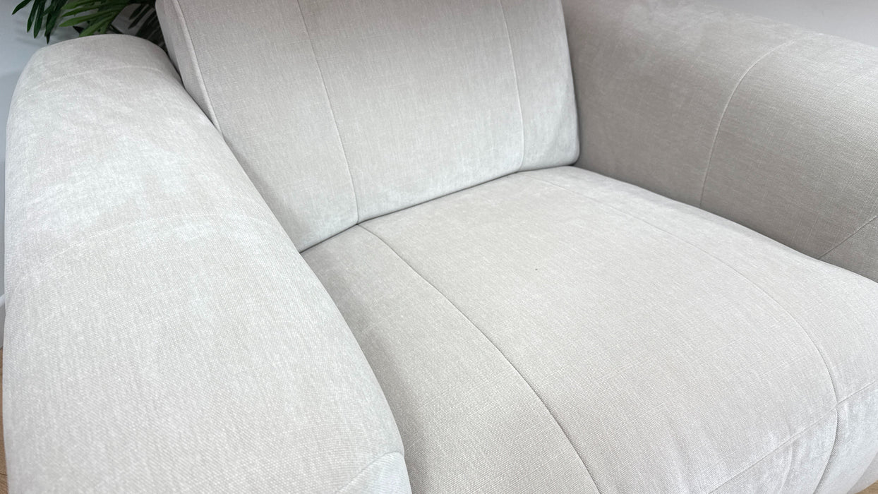 Sofology Lumiere Fabric Chair Power Recliner/Headrest in Relaxed Chenille Cotton