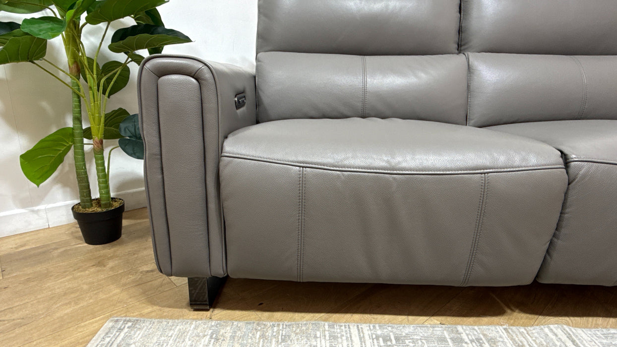 Sofology Ravello Leather 2.5 Seater Power Recliner/Headrest in Trusty Embossed Elephant
