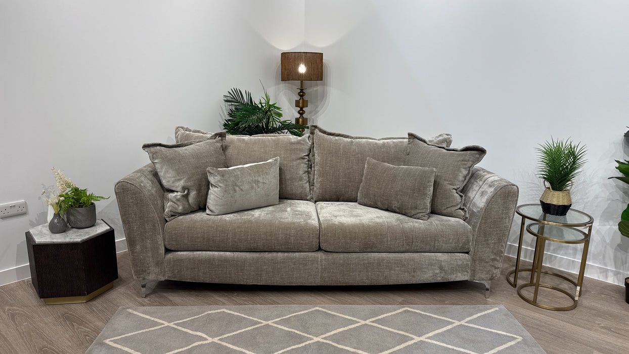 Sofology Luella Fabric 4 Seater in Luxe Chenille Stone