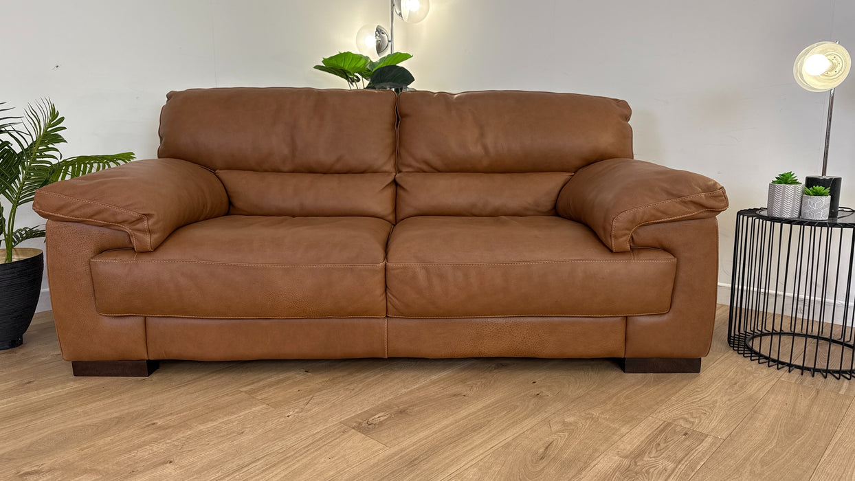 Santino 2 Seater - Leather Sofa - Apollo Tan