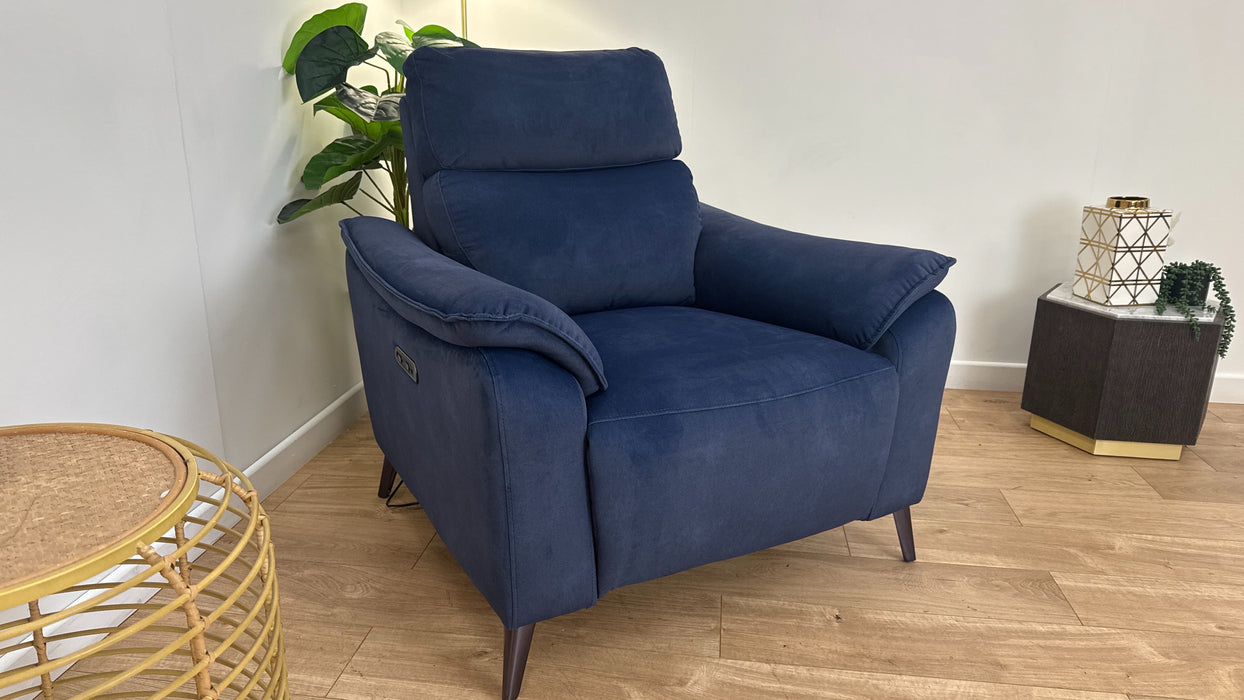 Sofology The Arlo Fabric Chair Power Recliner in Lifestyle Flecked Navy