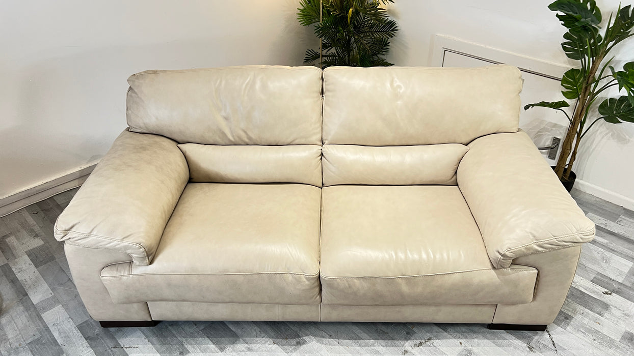 Santino 2 Seater - Leather Sofa - Caruso Bone