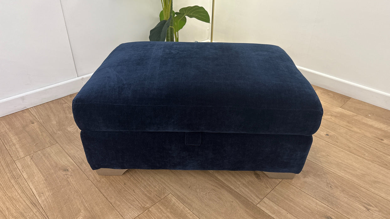 Sofology The Tallulah Fabric Footstool in Chenille Navy