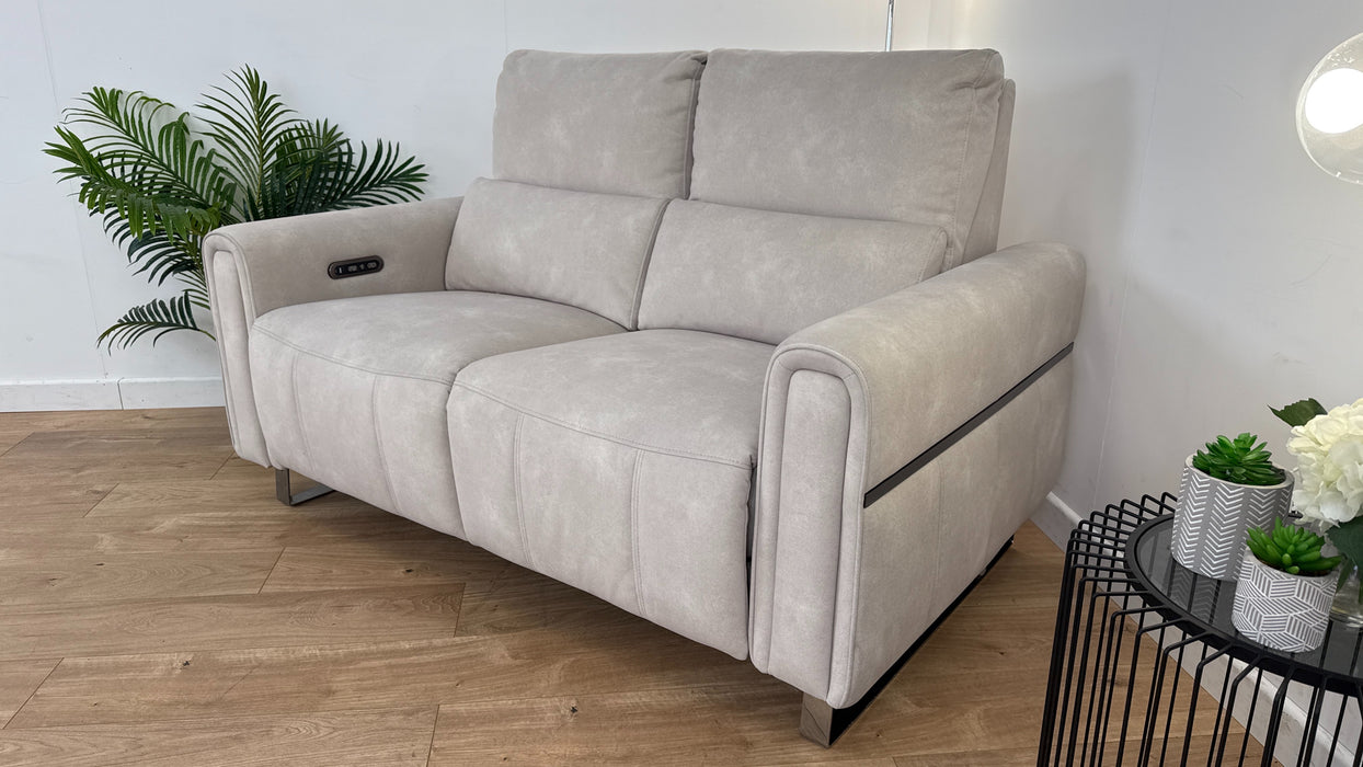 The Ravello 2 Seater Power Recliner with Power Hdrst - Fabric -  ivory