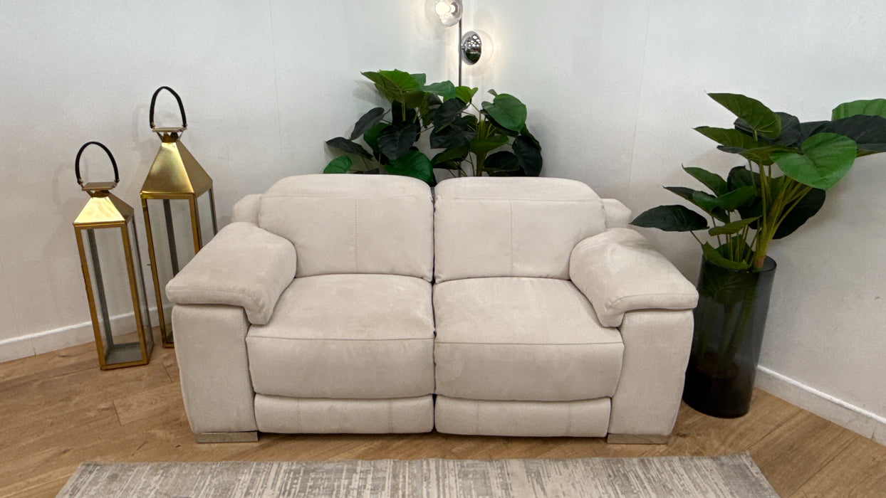 Sofology Laurence Fabric 2 Seater Power Recliner/Headrest in Toronto Beige