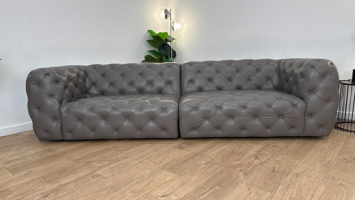 Sofology The Venezia Leather 4 Seater in Trusty Embossed Elephant
