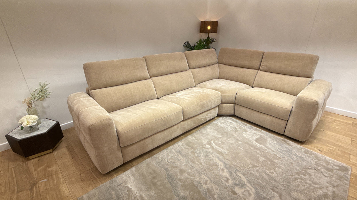 Sofology Colorado Fabric 3 Corner 1.5 Sofa Bed Power Recliner in Antique Chenille Wicker