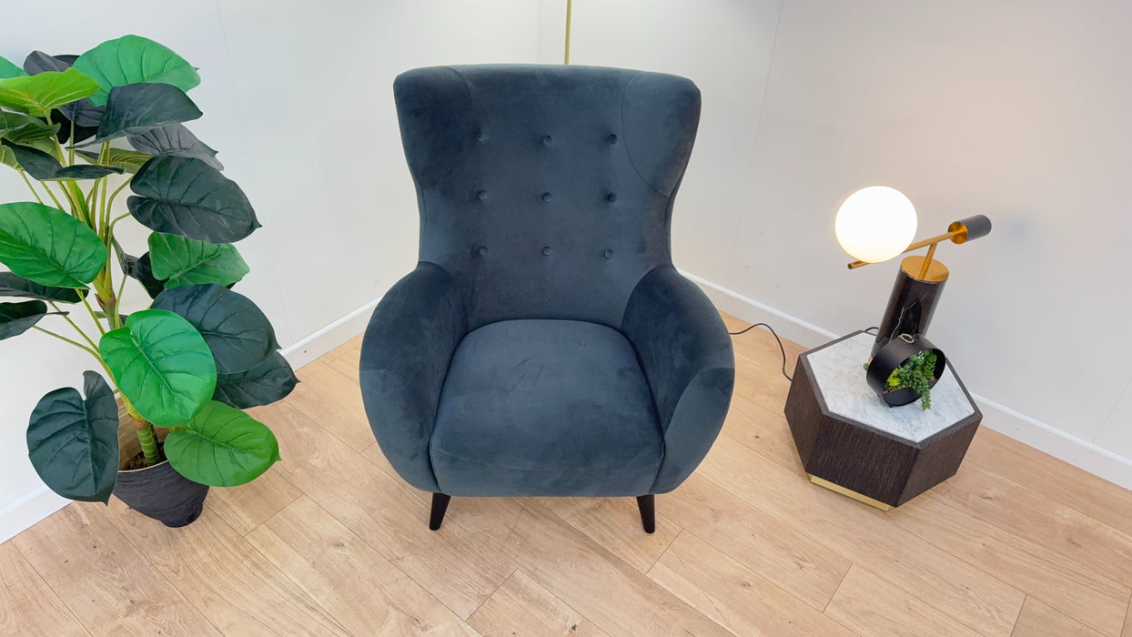 Bellona Chair - Fabric  - Velvet Charcoal