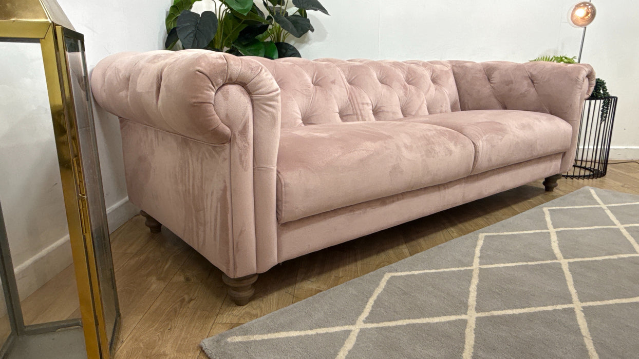 Sofology Kensington Fabric 4 Seater in Matt Velvet Blush