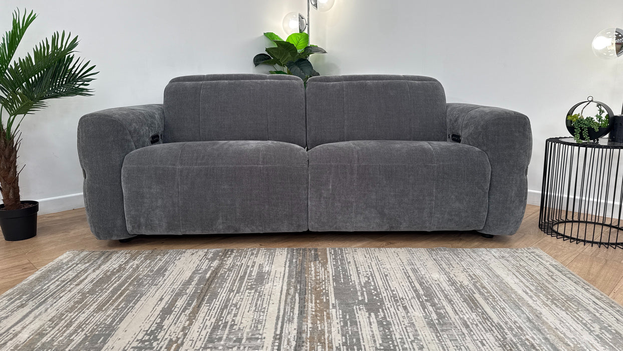 Sofology The Lumiere 2.5 Seater Fabric Sofa in Relaxed Chenille Charcoal