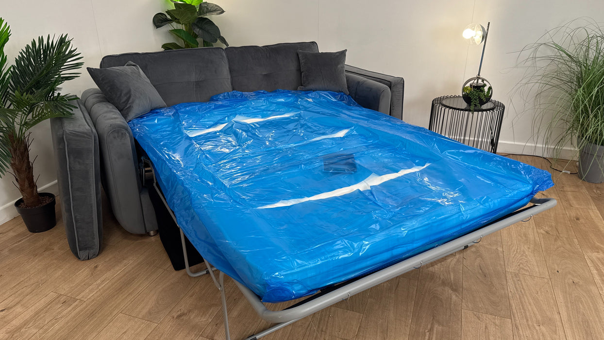 Sofology Islington Fabric 3 Seater Hypnos Deluxe Sofa Bed in Sleek Grey