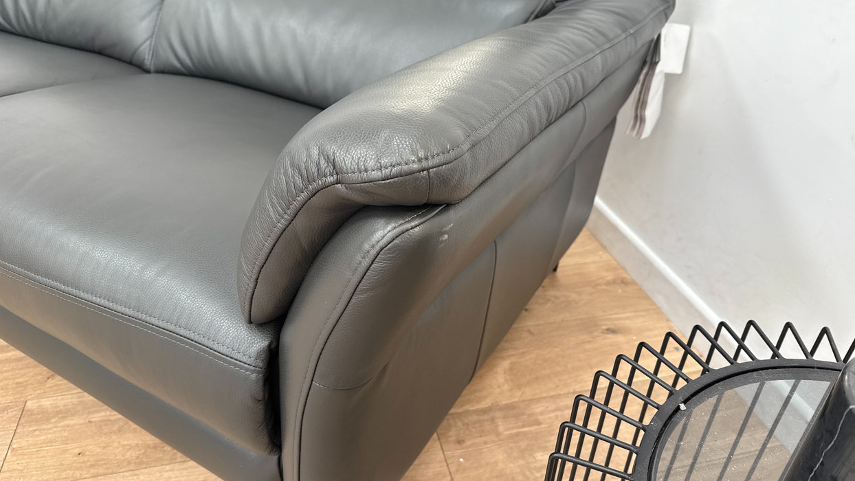 Sofology The Missouri 2.5 Seater Sofa in Trusty Sheen Leather Charcoal