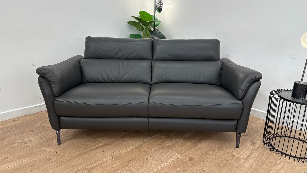 Sofology The Missouri 2.5 Seater Sofa in Trusty Sheen Leather Charcoal